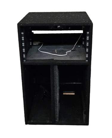 19'' rack gestoffeerd  met vakverdeling  52 x 55  x 85  OCC.