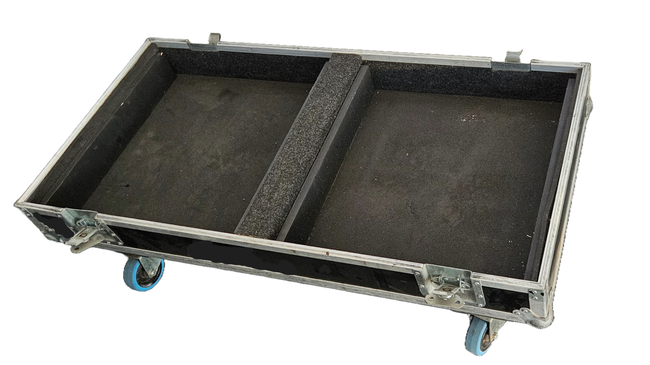 Flightcase tbv stolp 120 x 60 x 112 3 delig OCC.