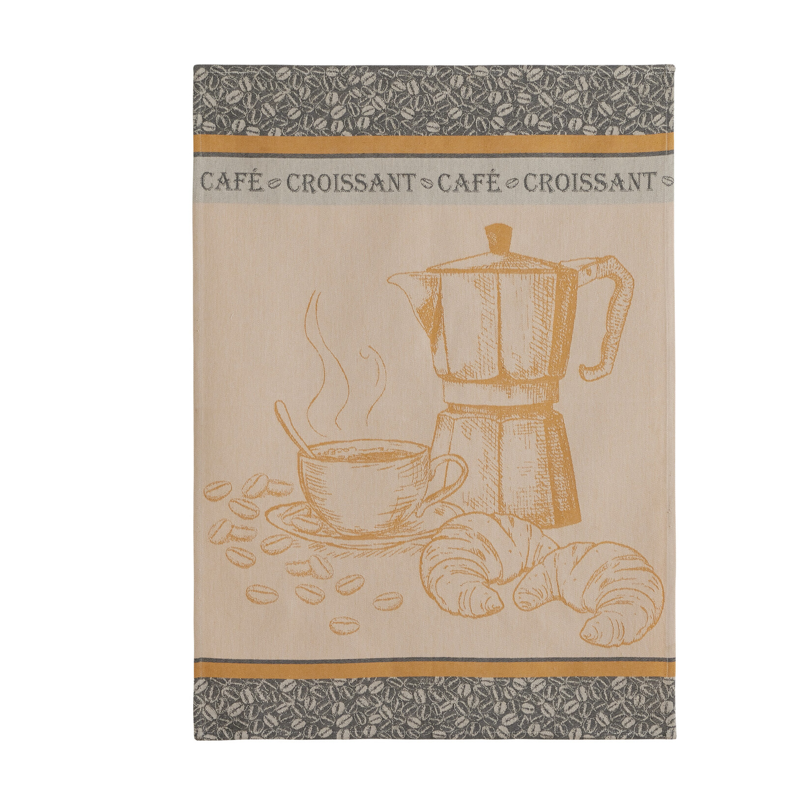 Coucke Linge Jacquard CAFE CROISSANT 50 x 75 cm 100% coton