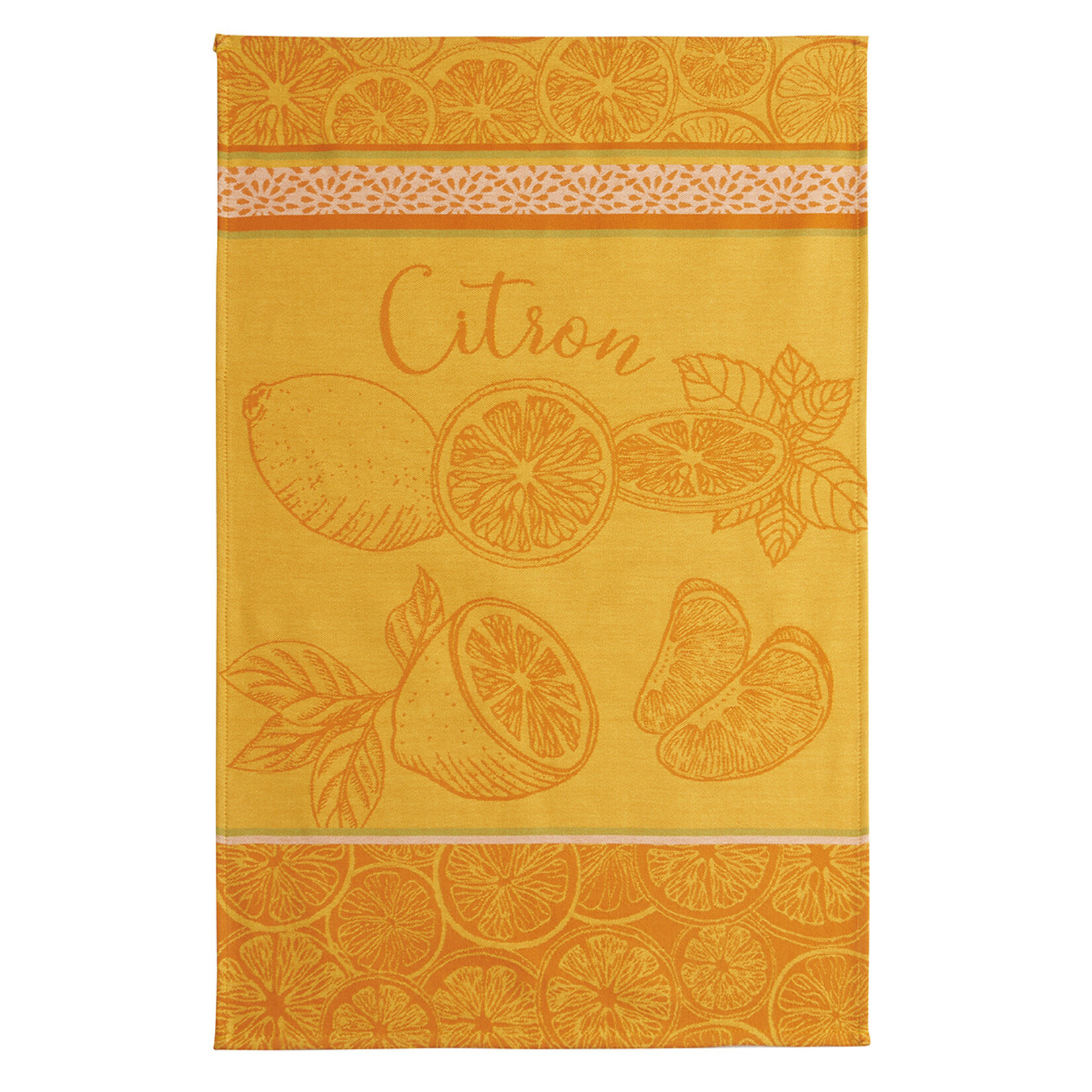 Coucke Linge Jacquard CITRONS 50 x 75 cm 100% coton