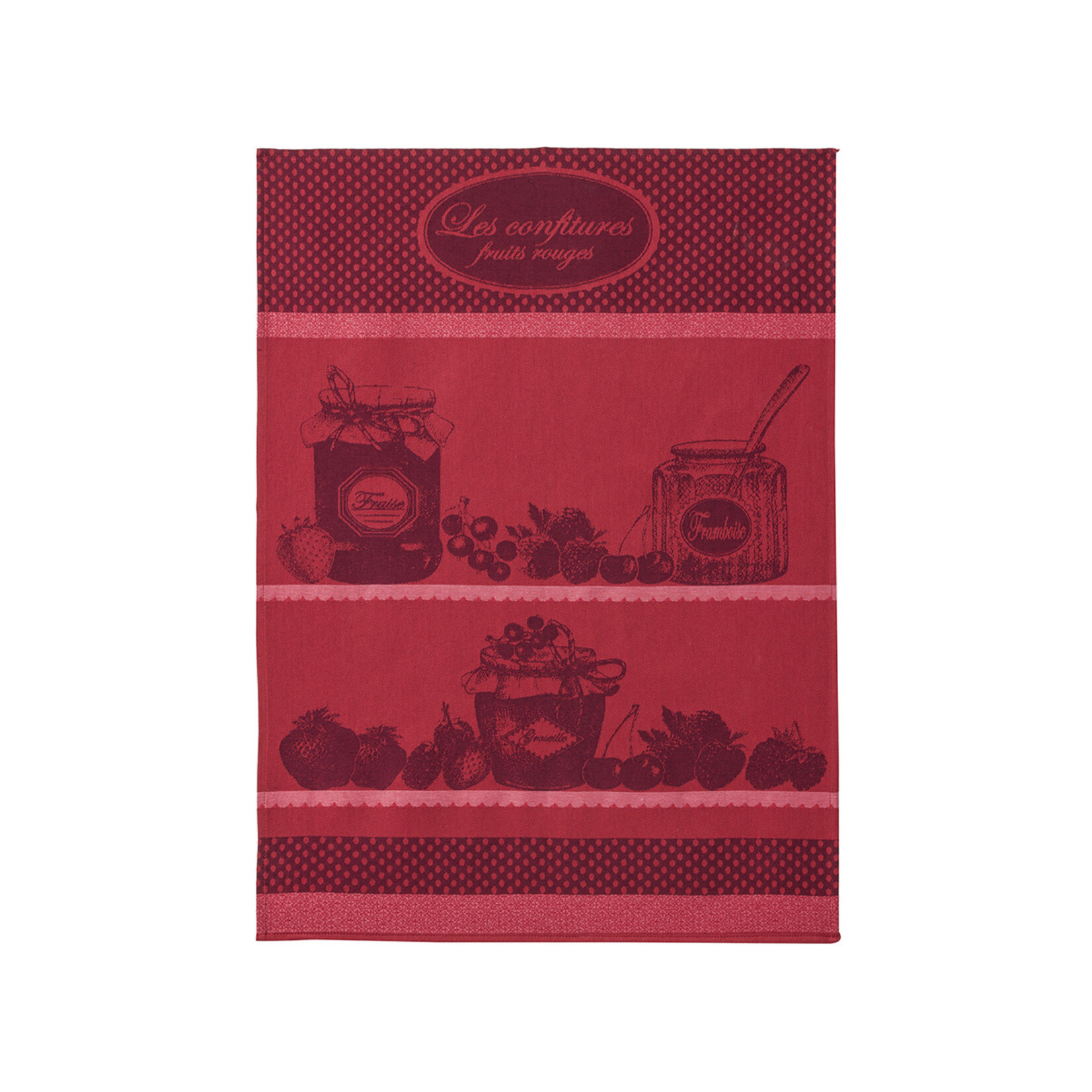 Coucke Linge Jacquard CONFITURE FRUITS ROUGE 50 x 75 cm 100% coton