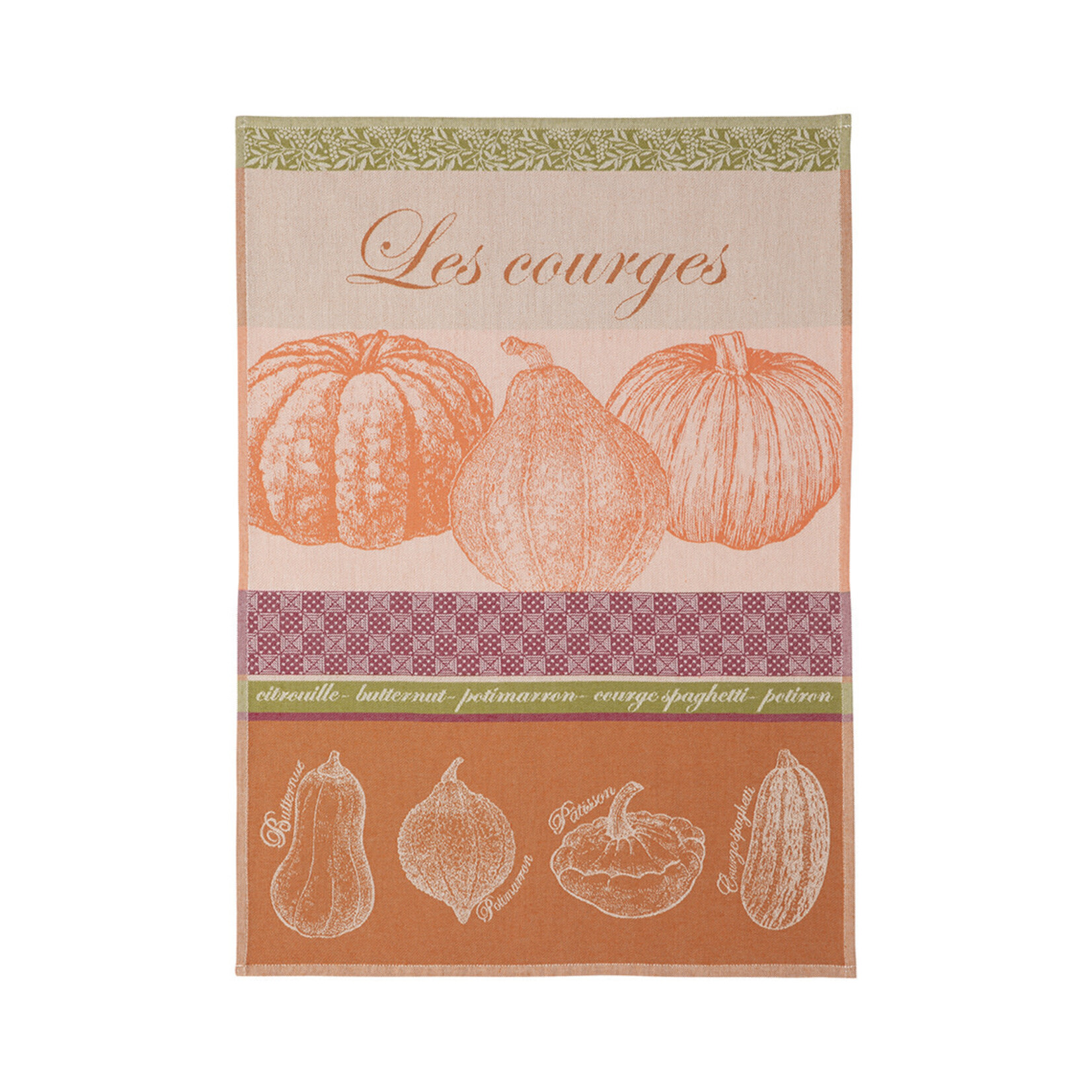 Coucke Linge Jacquard COURGES ROUILLE 50 x 75 cm 100% coton