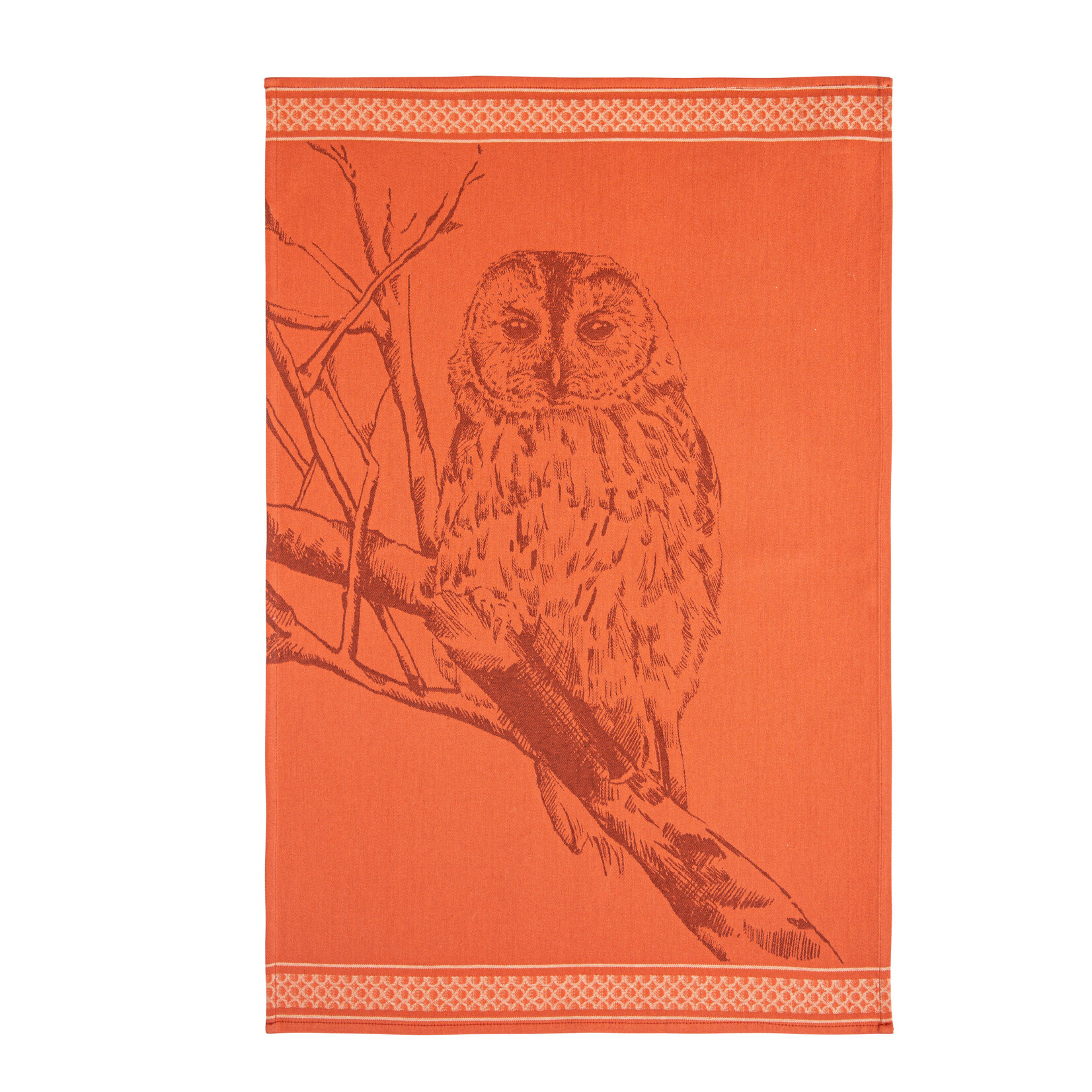 Coucke Linge Jacquard LA CHOUETTE ROOIBOS 50 x 75 cm 100% coton