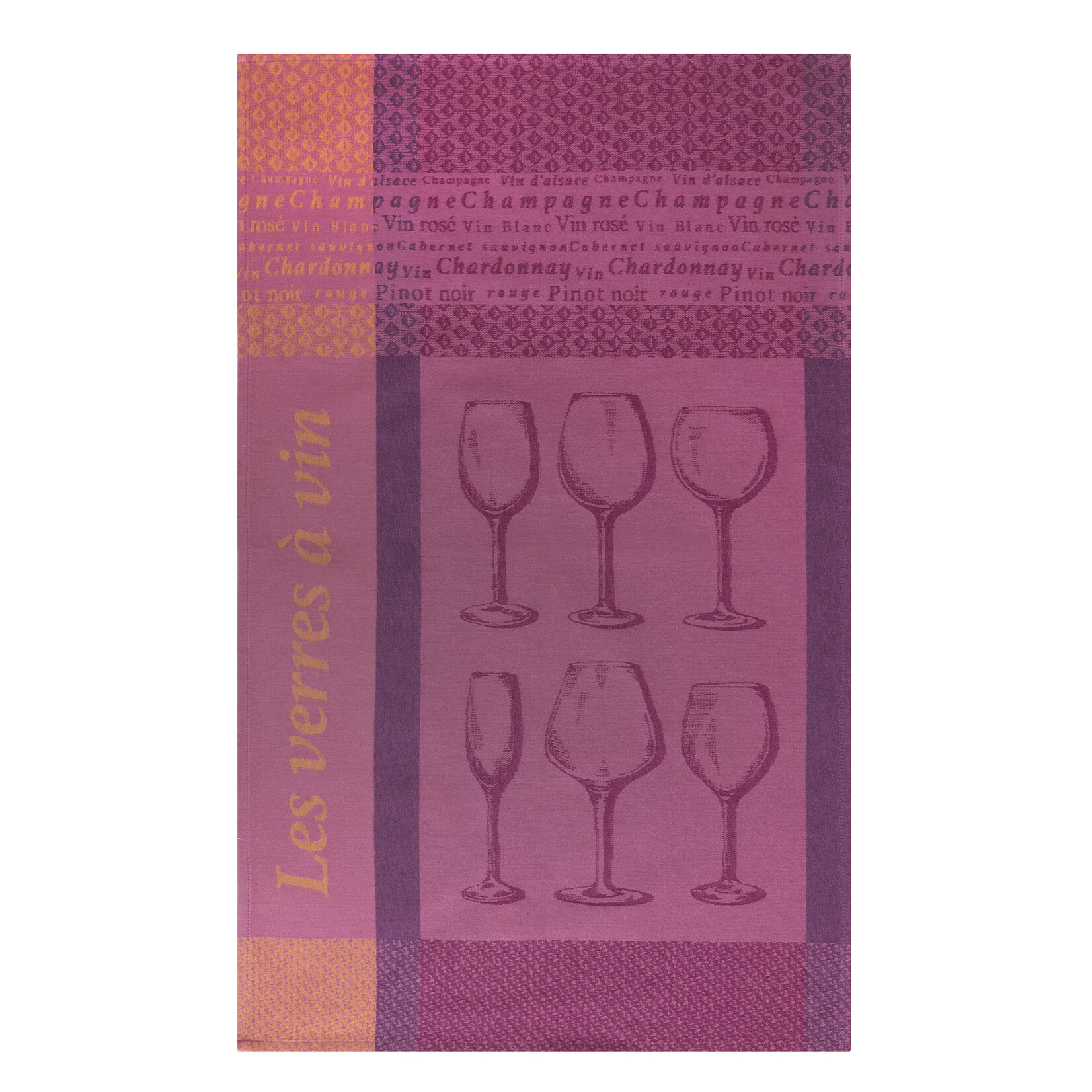 Coucke Linge Jacquard VERRE A VIN 50 x 75 cm 100% coton