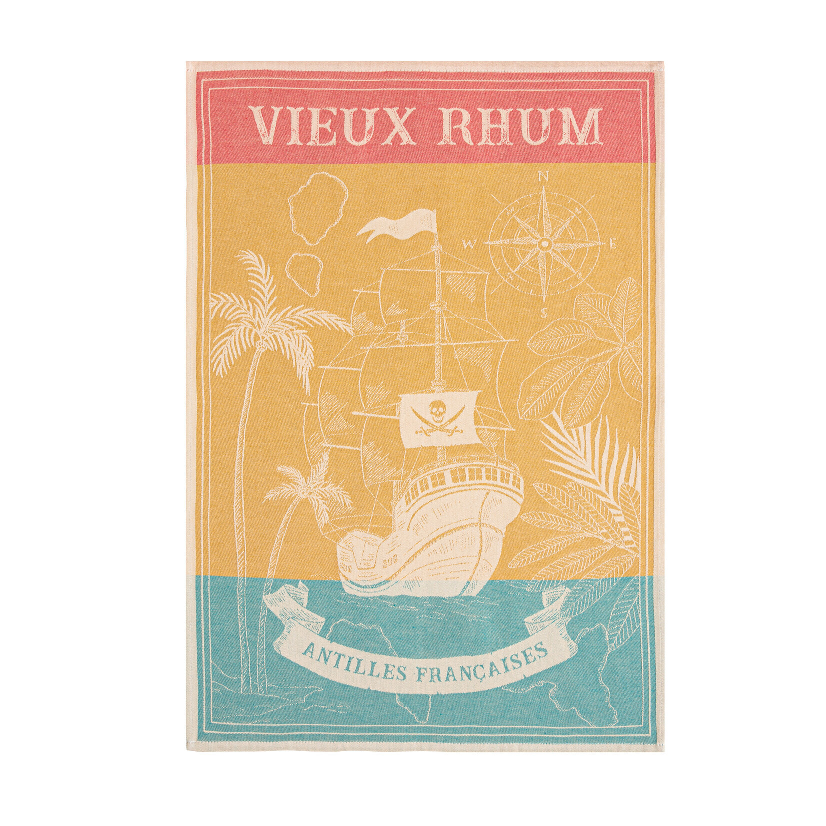 Coucke Linge Jacquard VIEUX RHUM 50 x 75 cm 100% coton