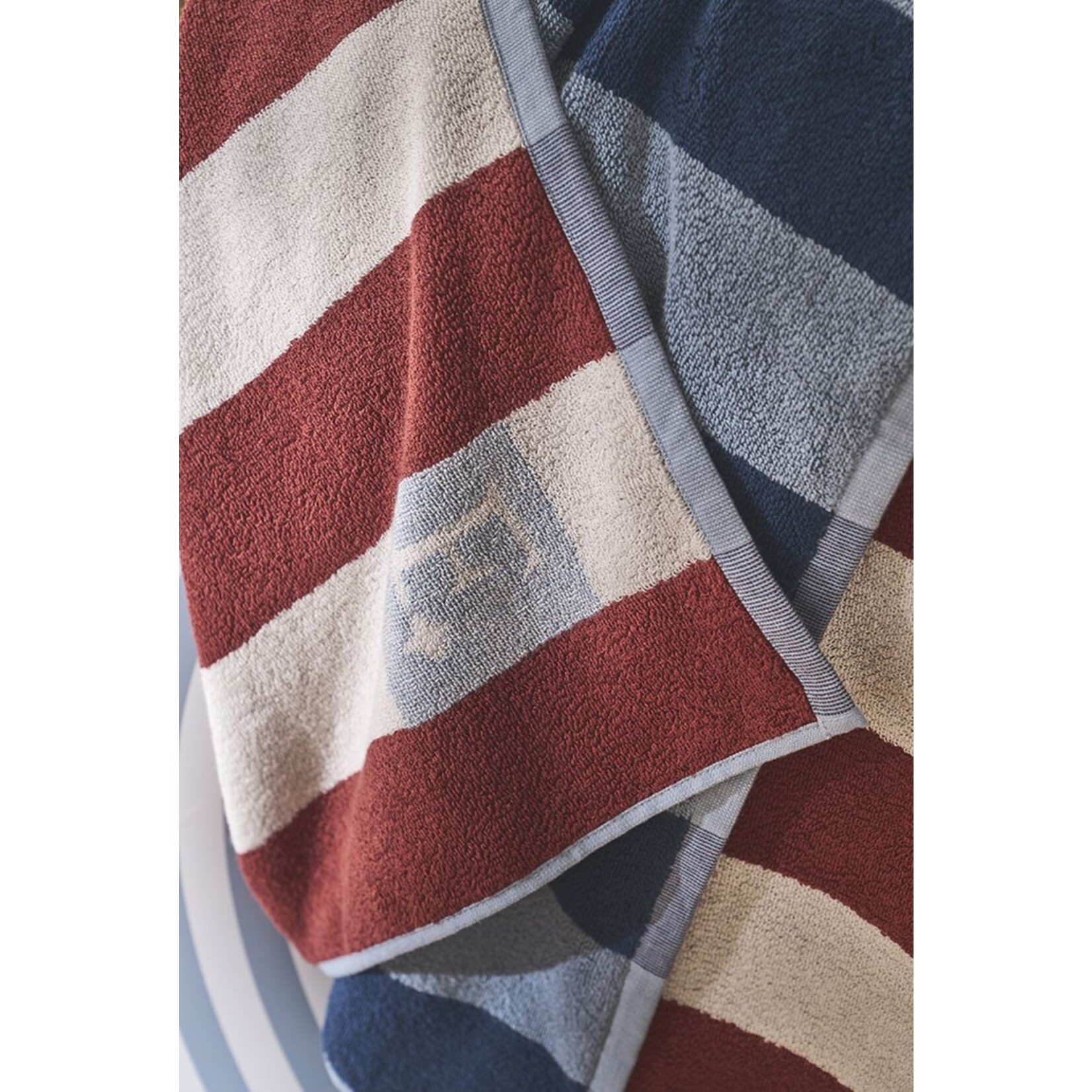 Essix Drap de plage 86x180 TRANSAT MARIN ROUGE/BLEU