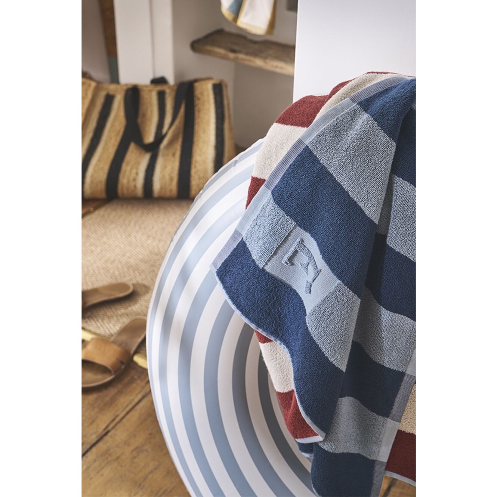 Essix Drap de plage 86x180 TRANSAT MARIN ROUGE/BLEU