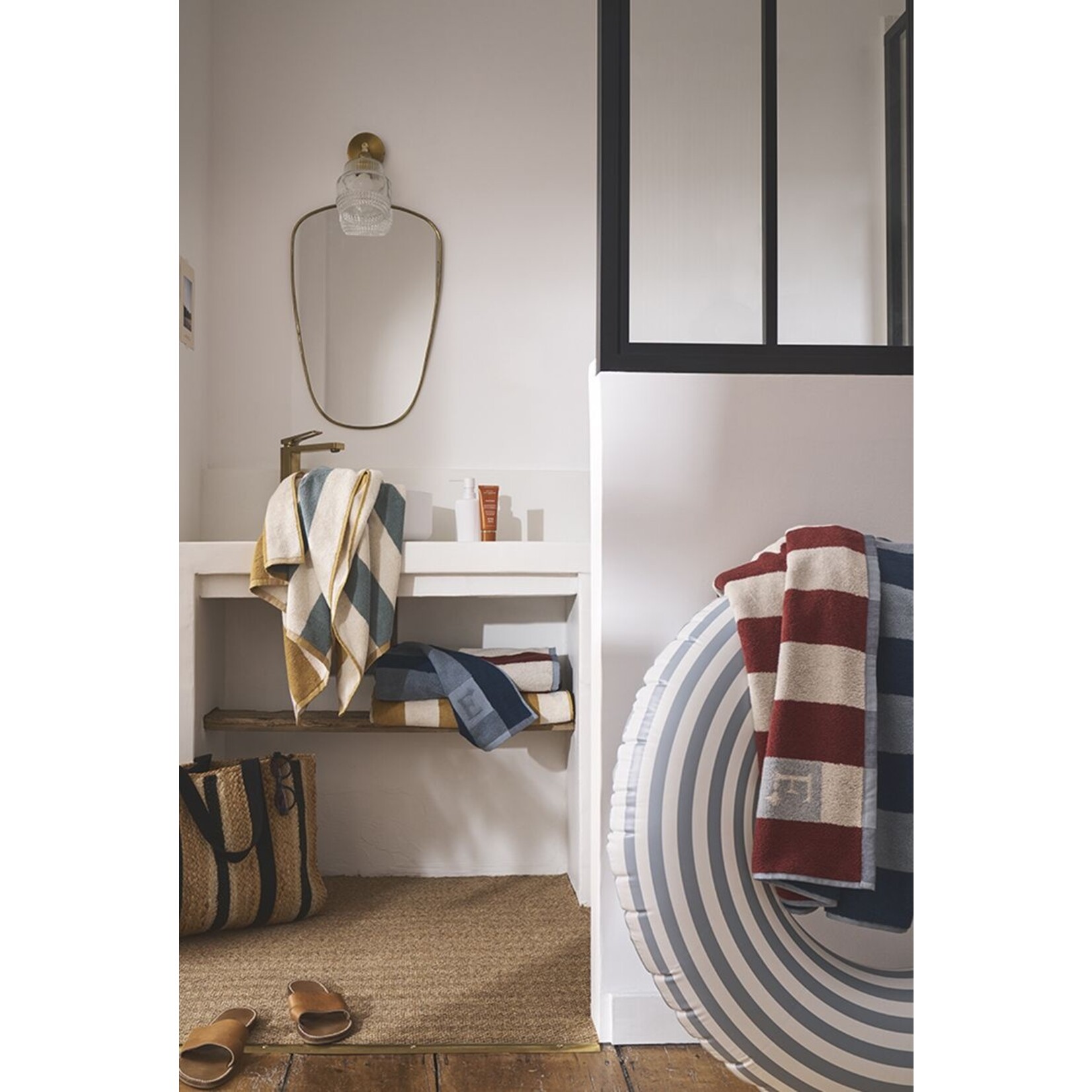 Essix Drap de plage 86x180 TRANSAT MARIN ROUGE/BLEU