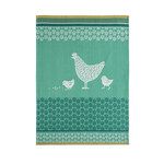 Coucke Linge imprimé  COCOTTE VERT TORCHON50x 75 cm