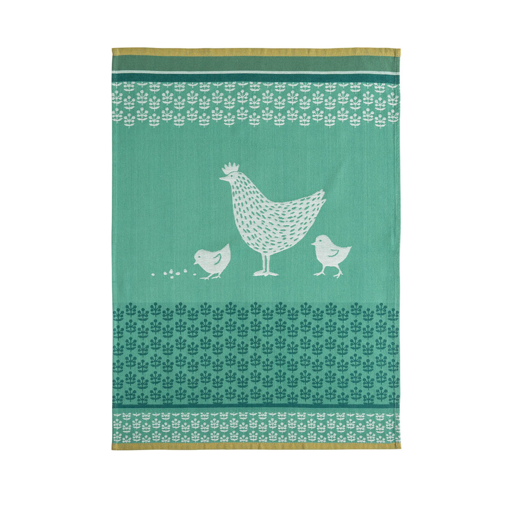 Coucke Linge imprimé  COCOTTE VERT TORCHON50x 75 cm