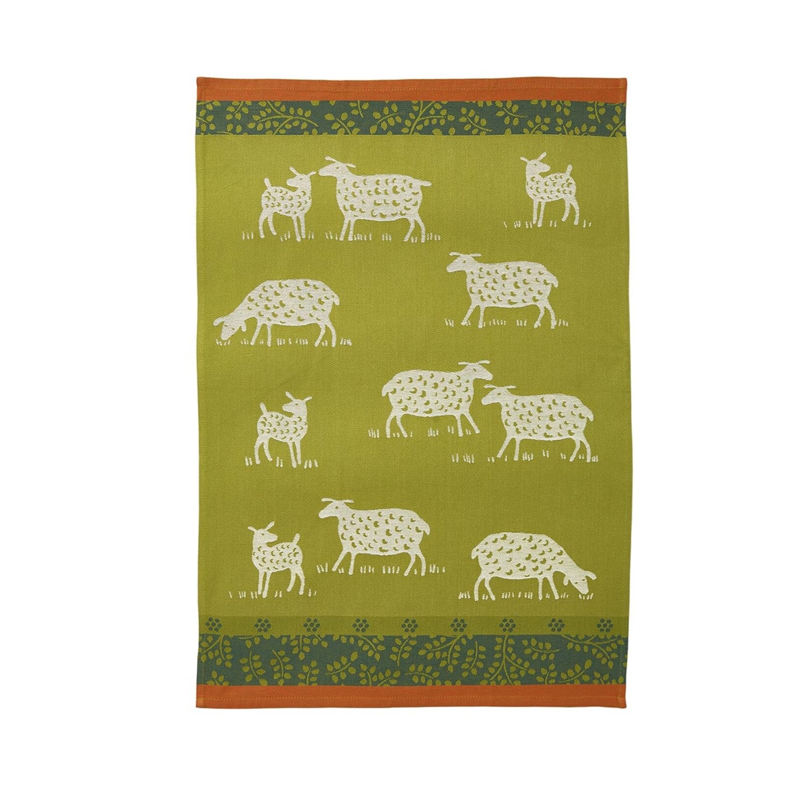 Coucke Linge jacquard PATURAGE VERT TORCHON50x 75 cm