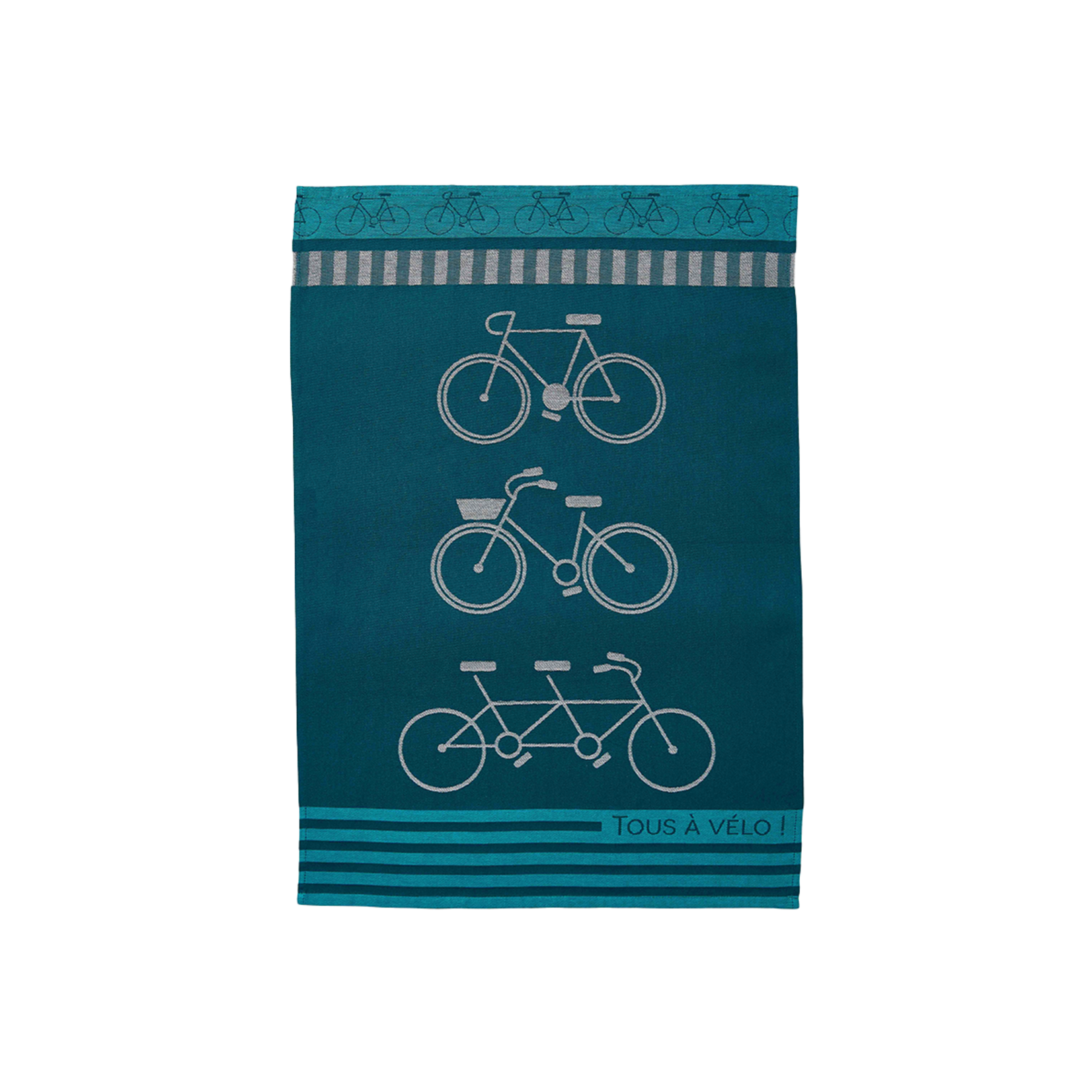 Coucke Linge jacquard EN SELLE  BLEU 50x 75 cm