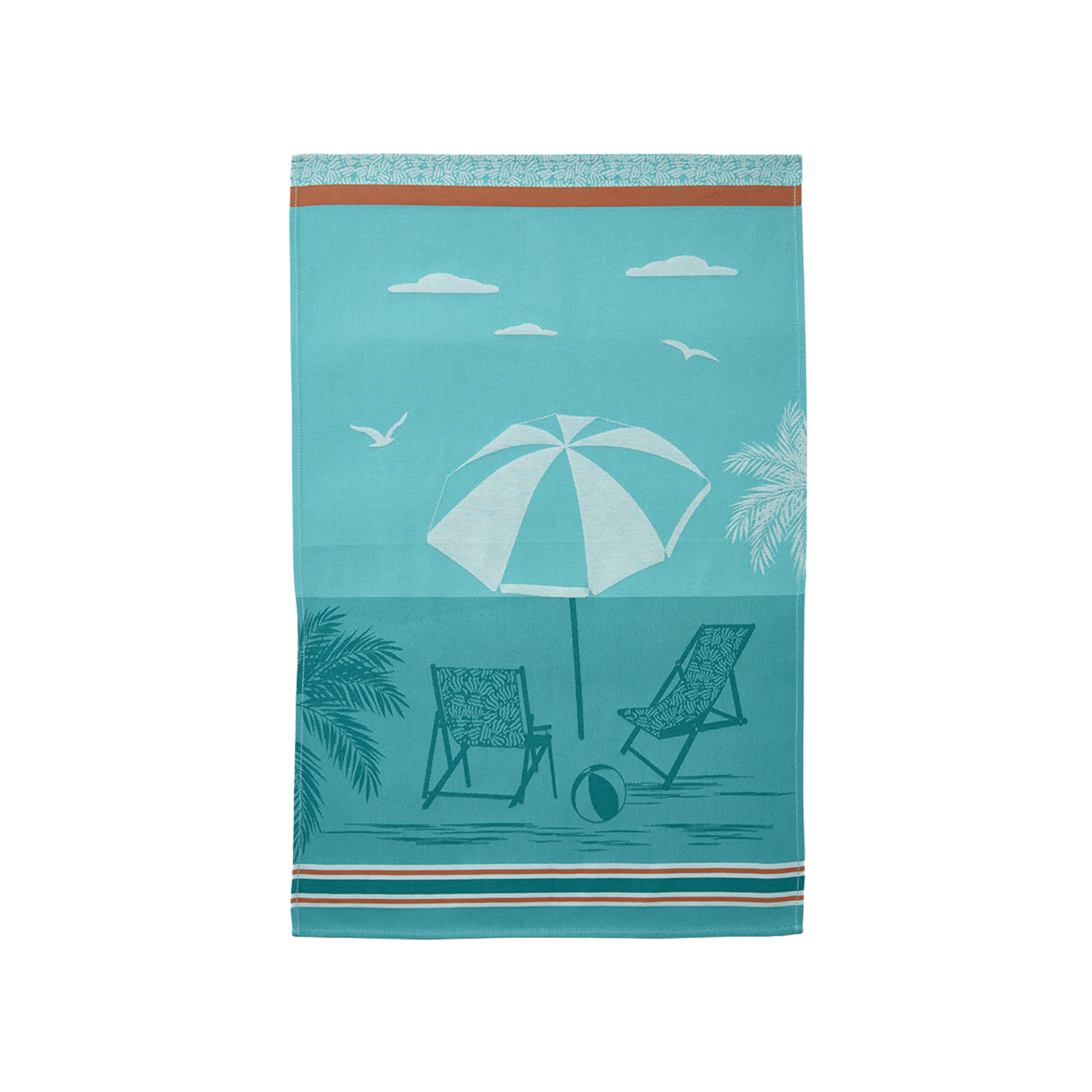 Coucke Linge jacquard FARNIENTE TURQUOISE TO 50x 75 cm