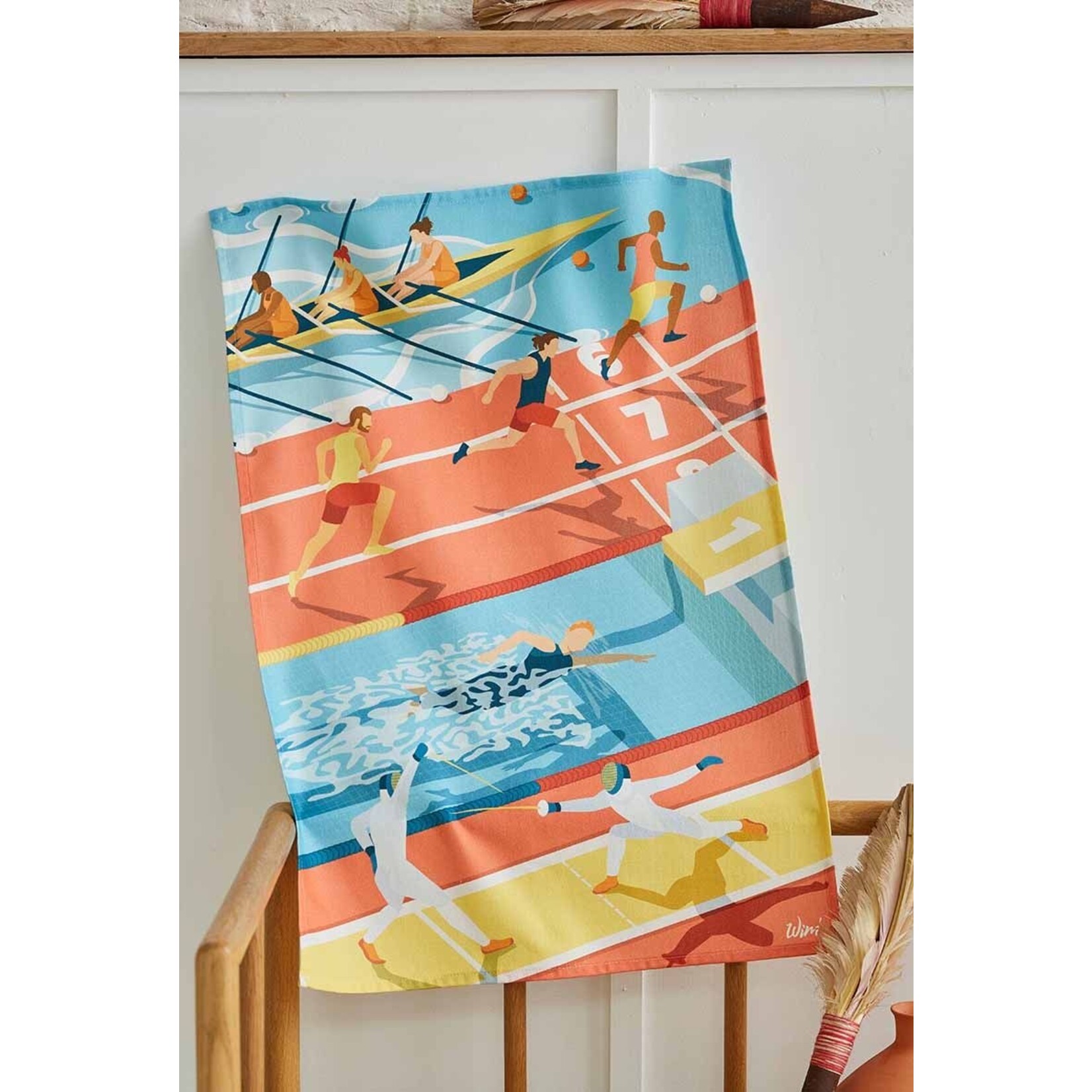 Coucke Linge imprimés WIM LES ATHLÈTES 50 x 75 cm