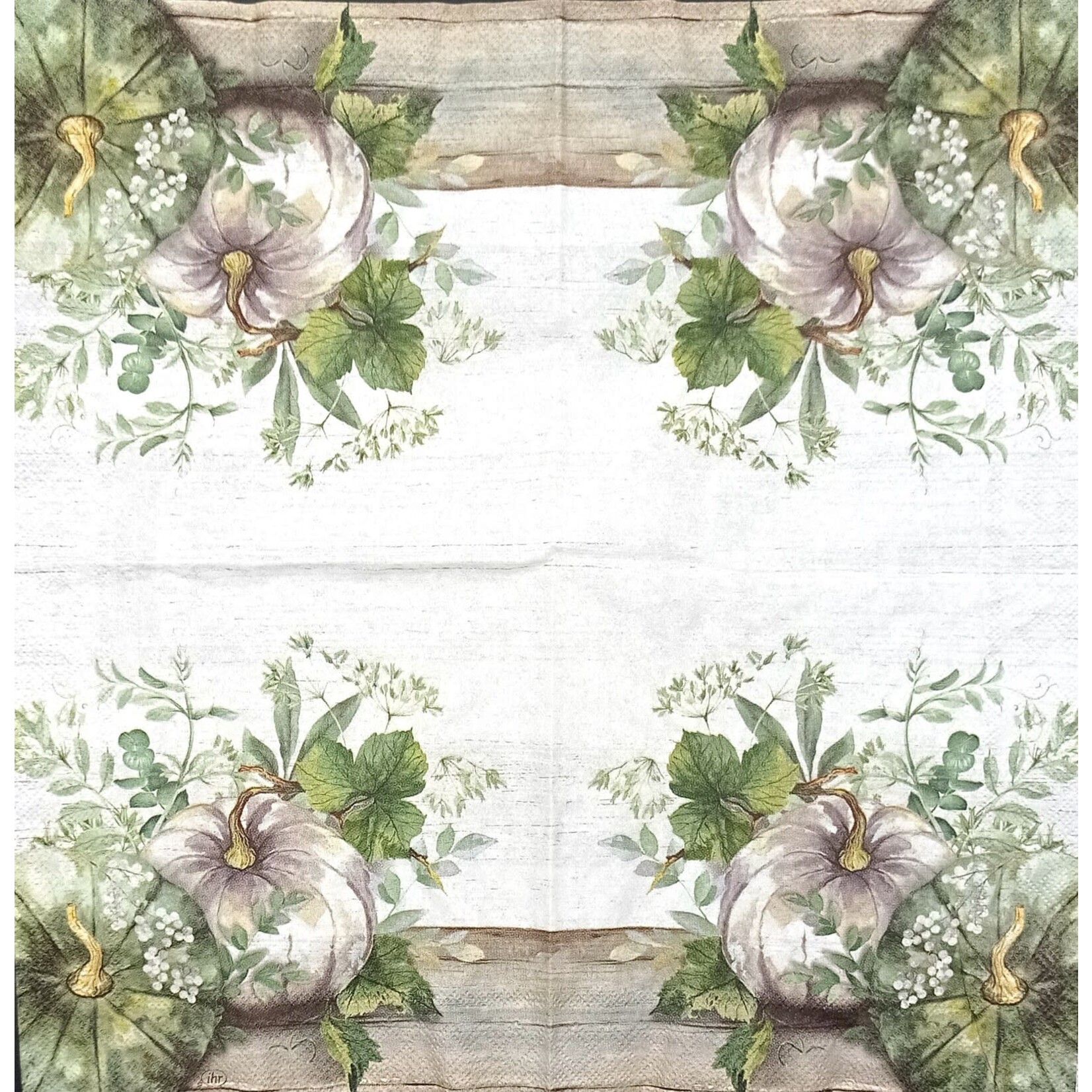 Ihr Serviette  en papier courge verte