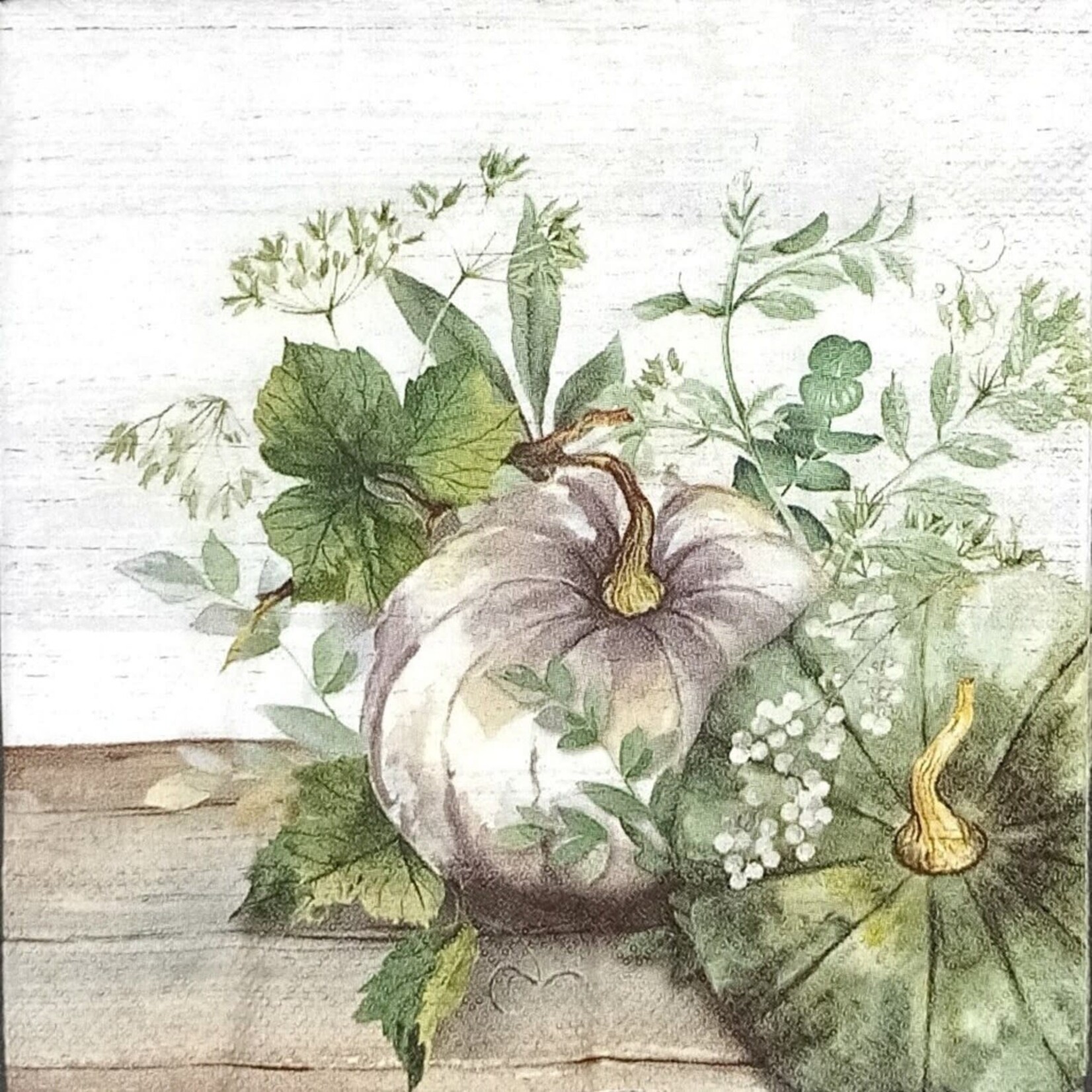 Ihr Serviette  en papier courge verte