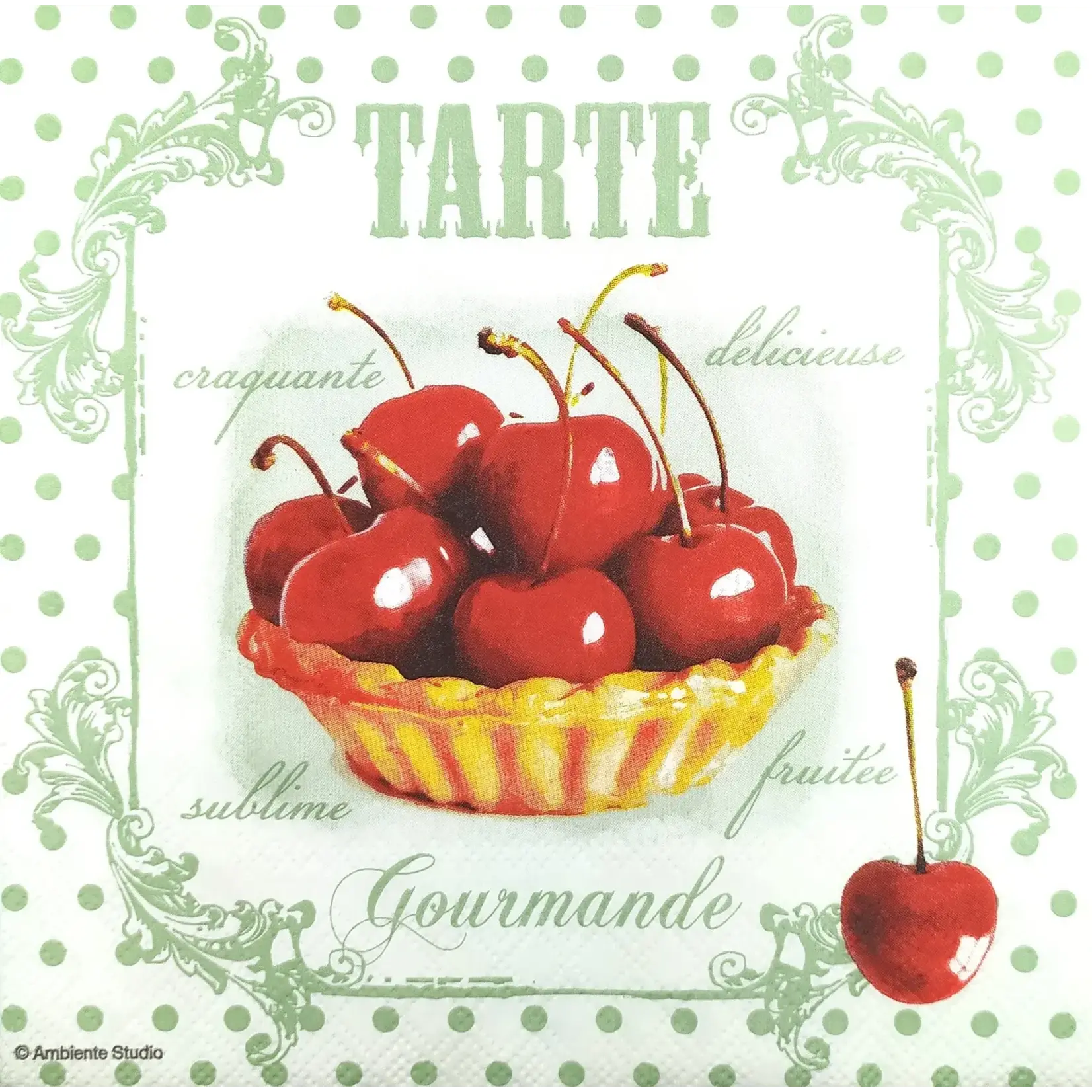 Ambiente Serviette en papier TARTE CERISE