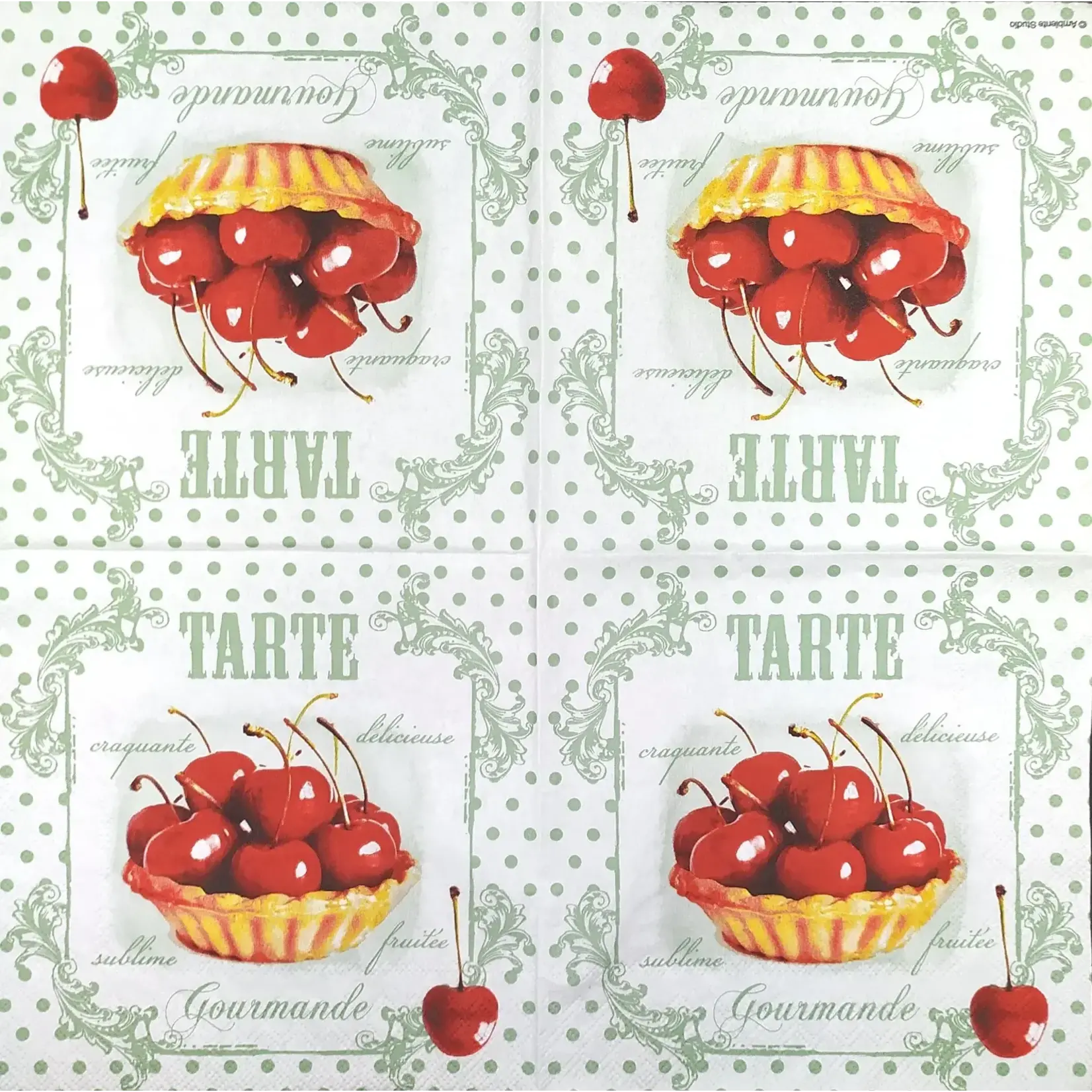 Ambiente Serviette en papier TARTE CERISE