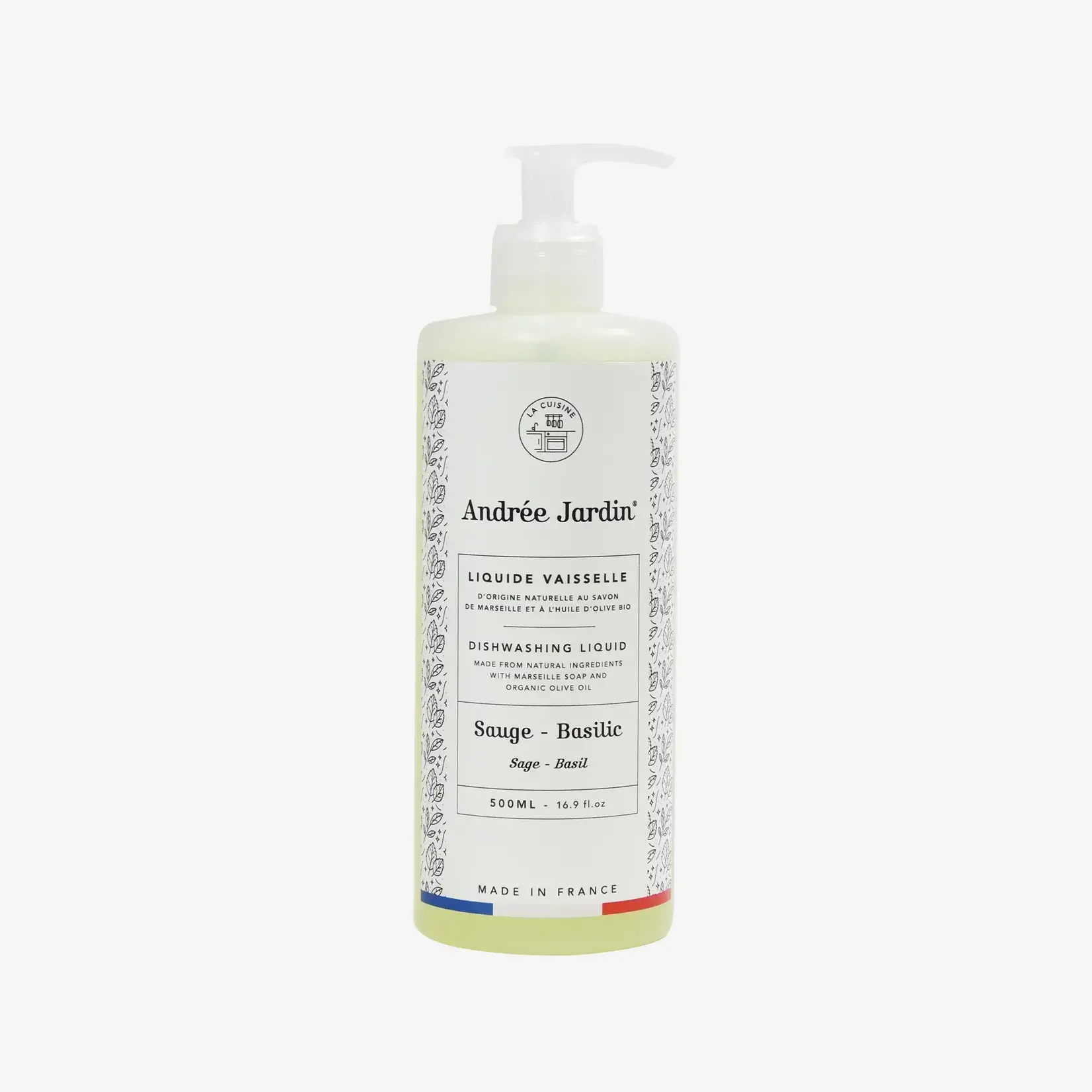 Andrée Jardin Liquide vaisselle naturel  500 ml Sauge/Basilic