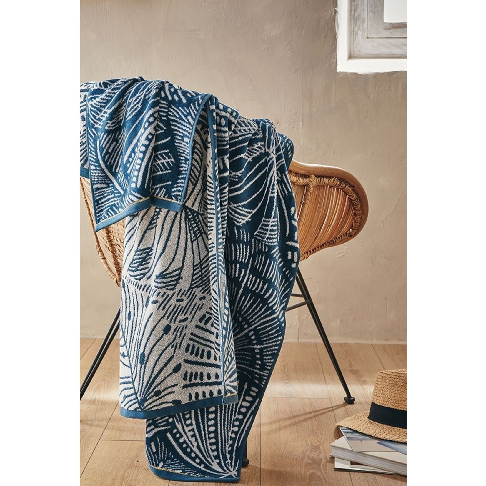 Essix Drap de plage 100x180 BORNÉO BLEU JAVA