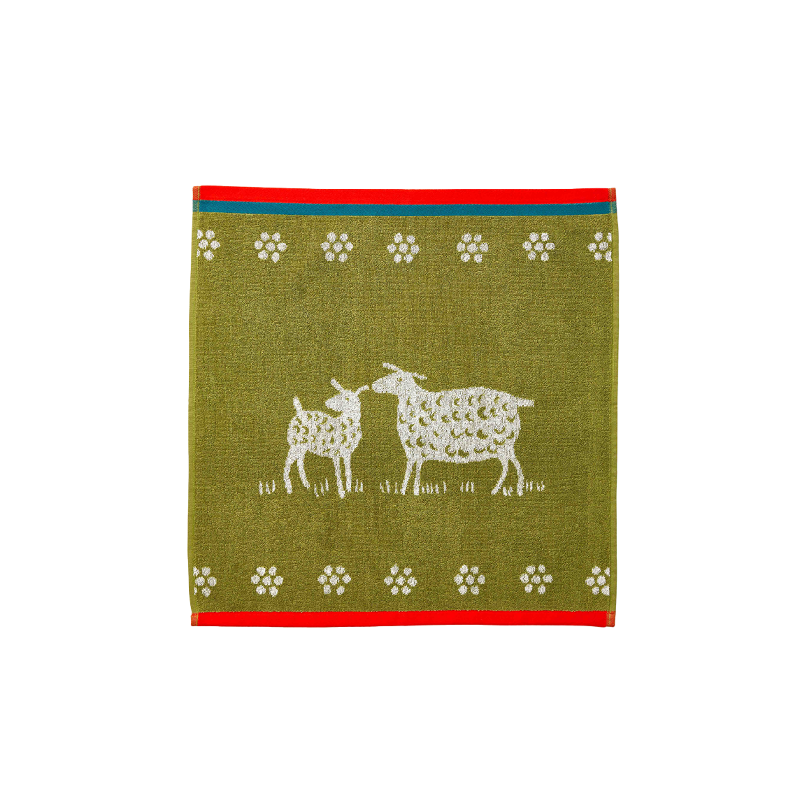 Coucke Carré éponge  MOUTON VERT 50 x 50 cm 100% coton