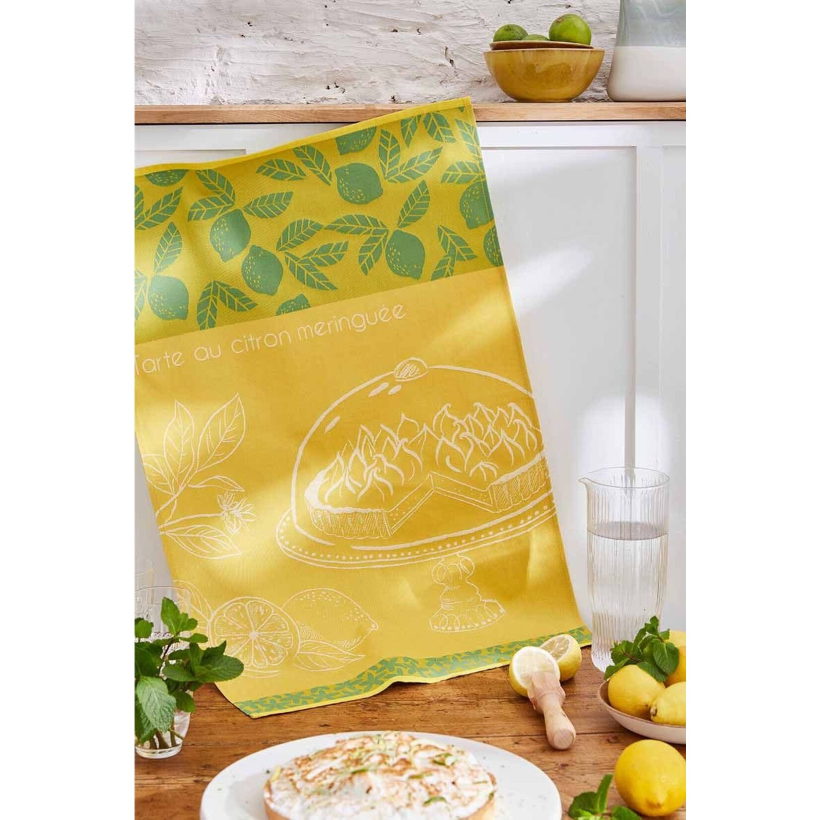 Coucke Linge jacquard TARTE AU CITRON JAUNE 50 x 75 cm