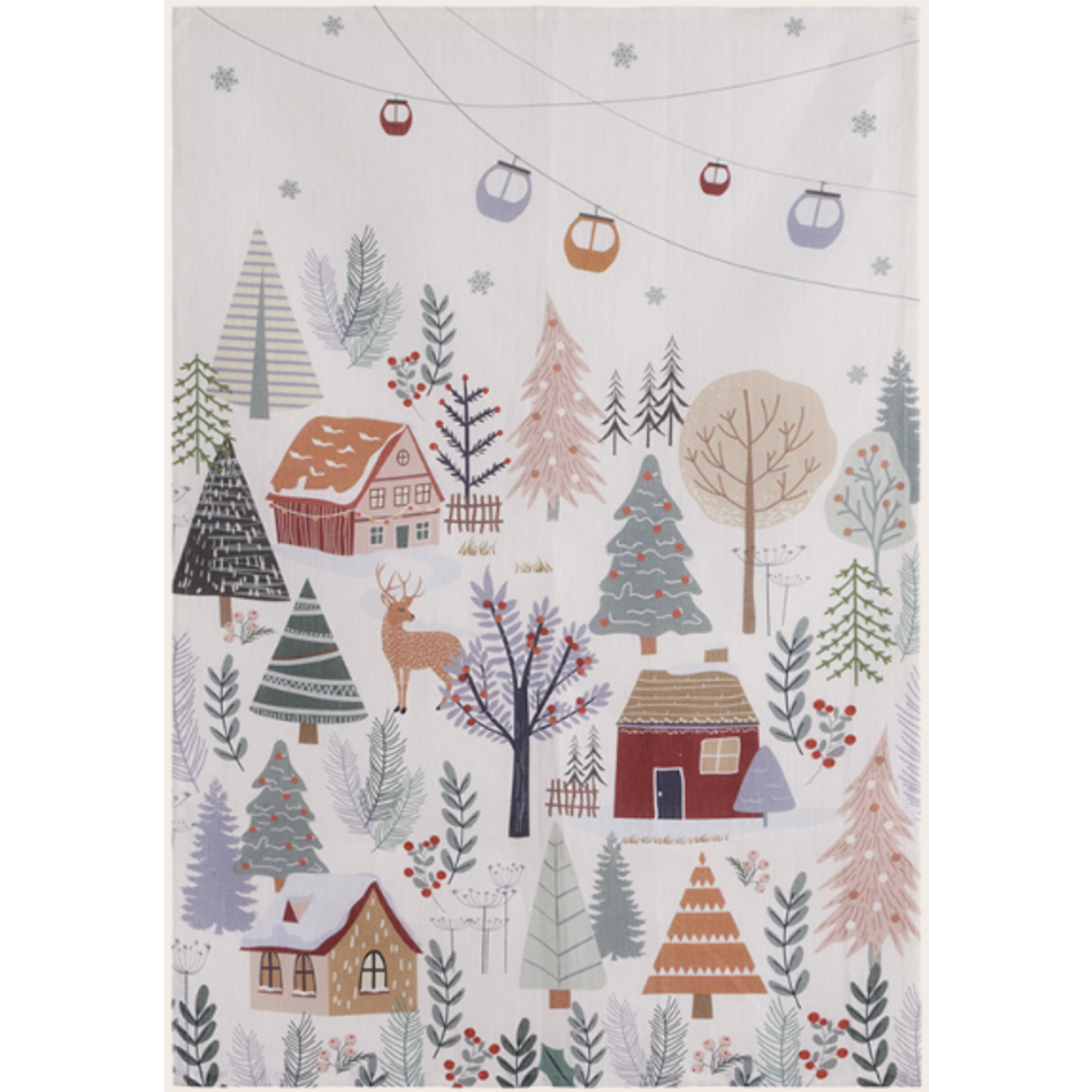 Coucke Linge en métis FORET DE NOEL celadon 50 x 75 cm