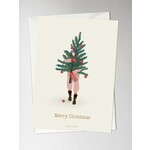 Vissevasse Carte Merry Christmas tree&girl - A6