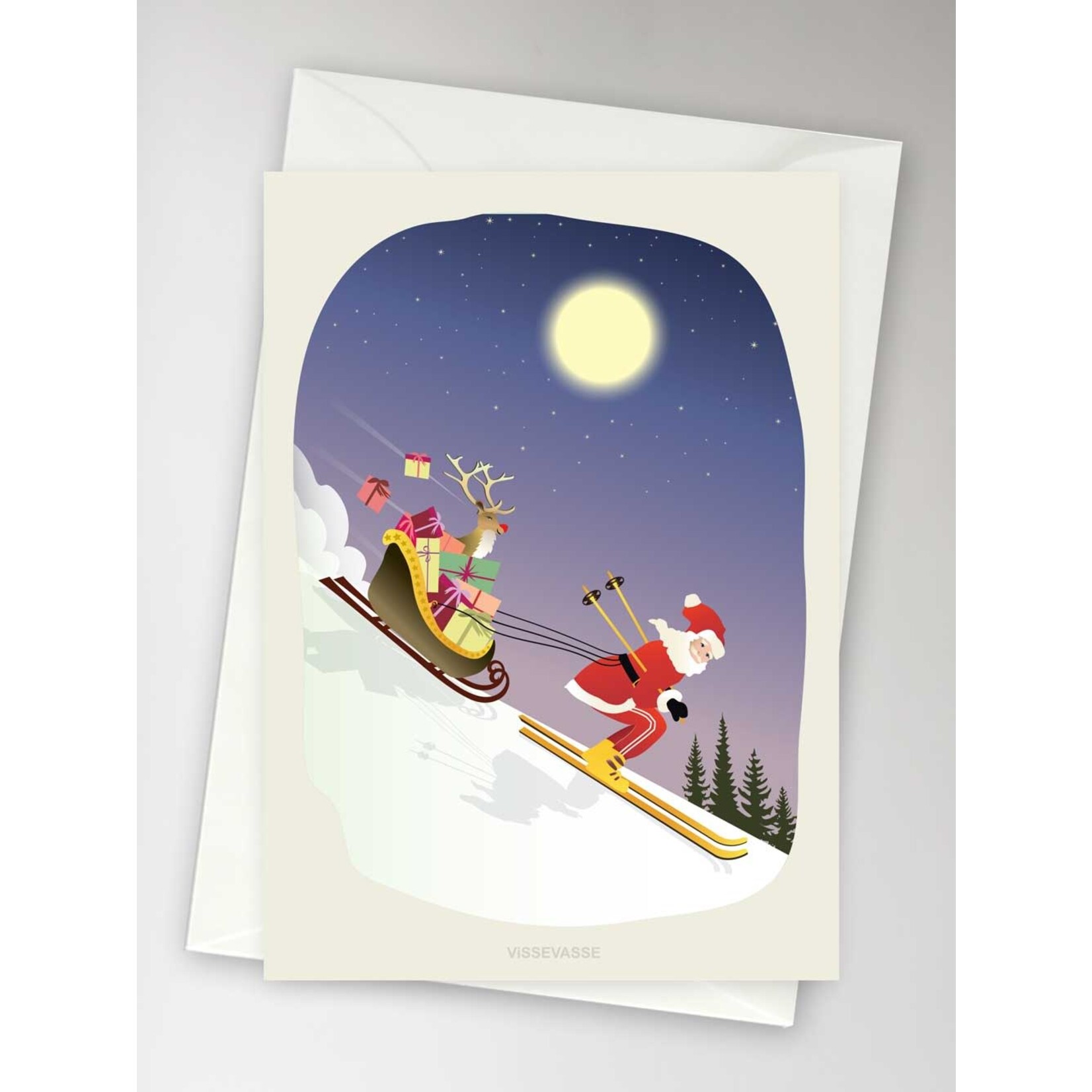 Vissevasse Carte Skiing Santa - A6