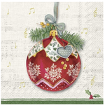 Ihr Serviette  en papier 33x33cm boule de noël