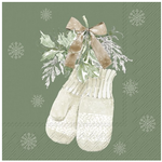 Ihr Serviette  en papier 33x33cm gants saison vert