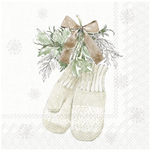 Ihr Serviette  en papier 25x25m gants saison blanc