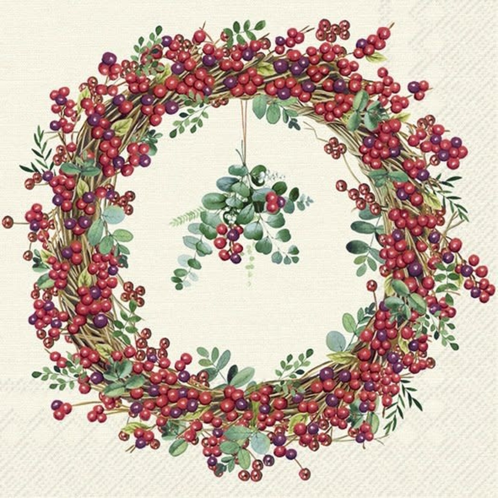 Ihr Serviette  en papier 33x33 cm couronne baies