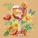 Ihr Serviette  en papier 25x25 cm  Orange Cocktail
