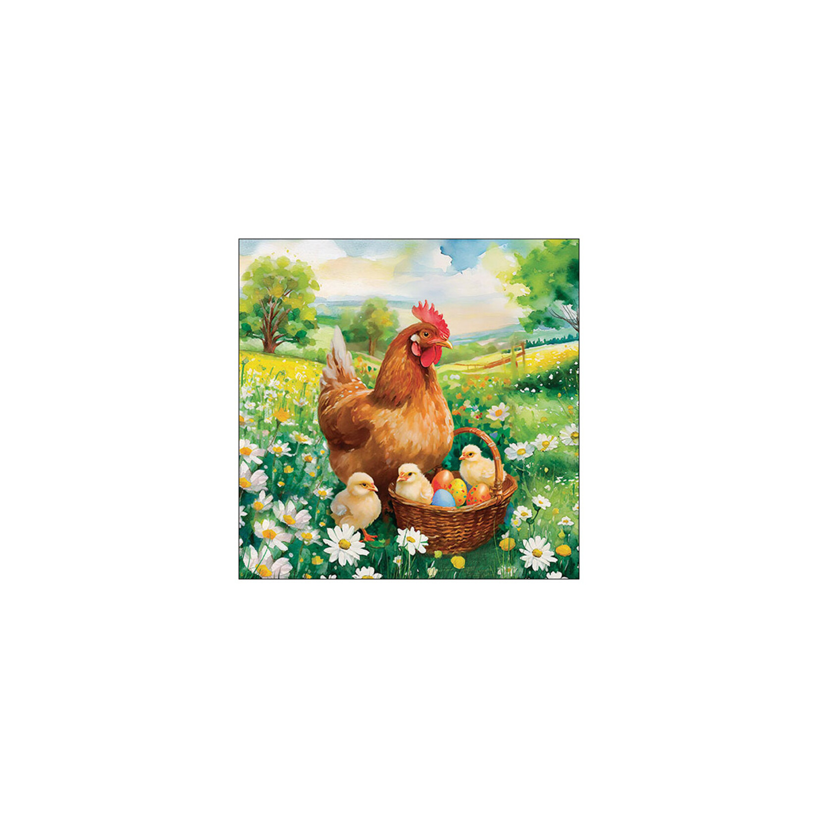 Ambiente Serviette en papier Poule de Pâques33 x 33 cm