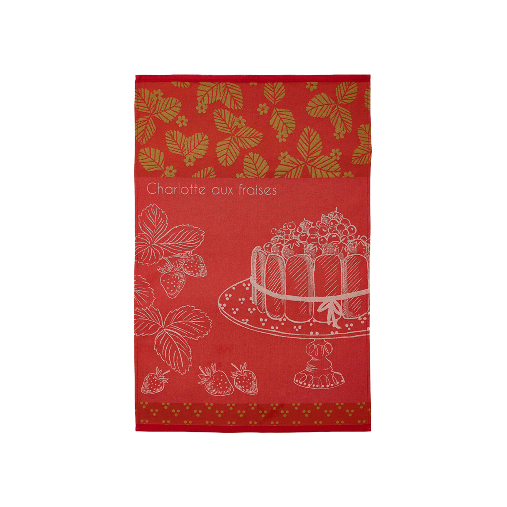Coucke Linge imprimés  CHARLOTTE AUX FRAISES ROUGE 50 x 75 cm