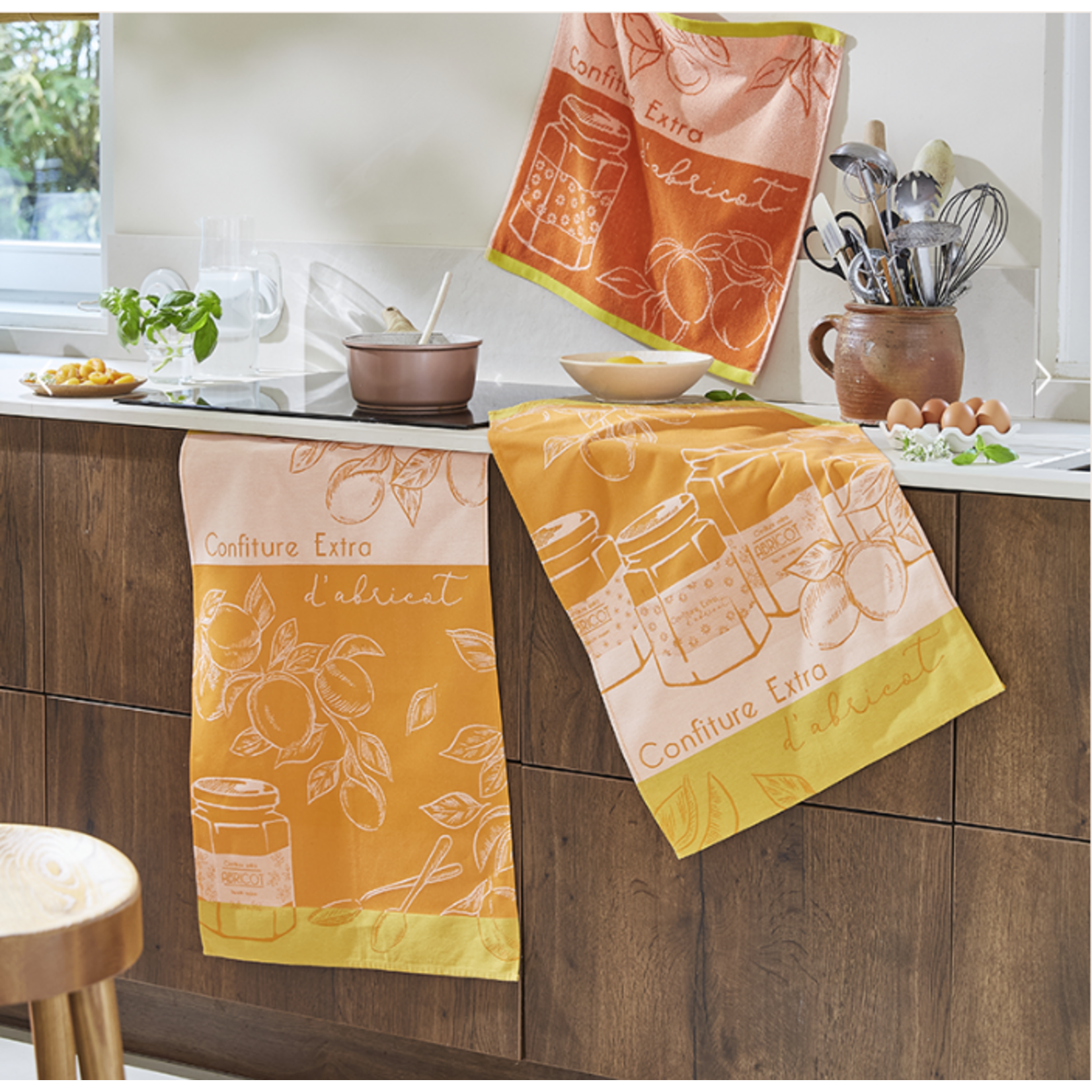 Coucke Linge Jacquard ABRICOTS DU VERGER 50 x 75 cm