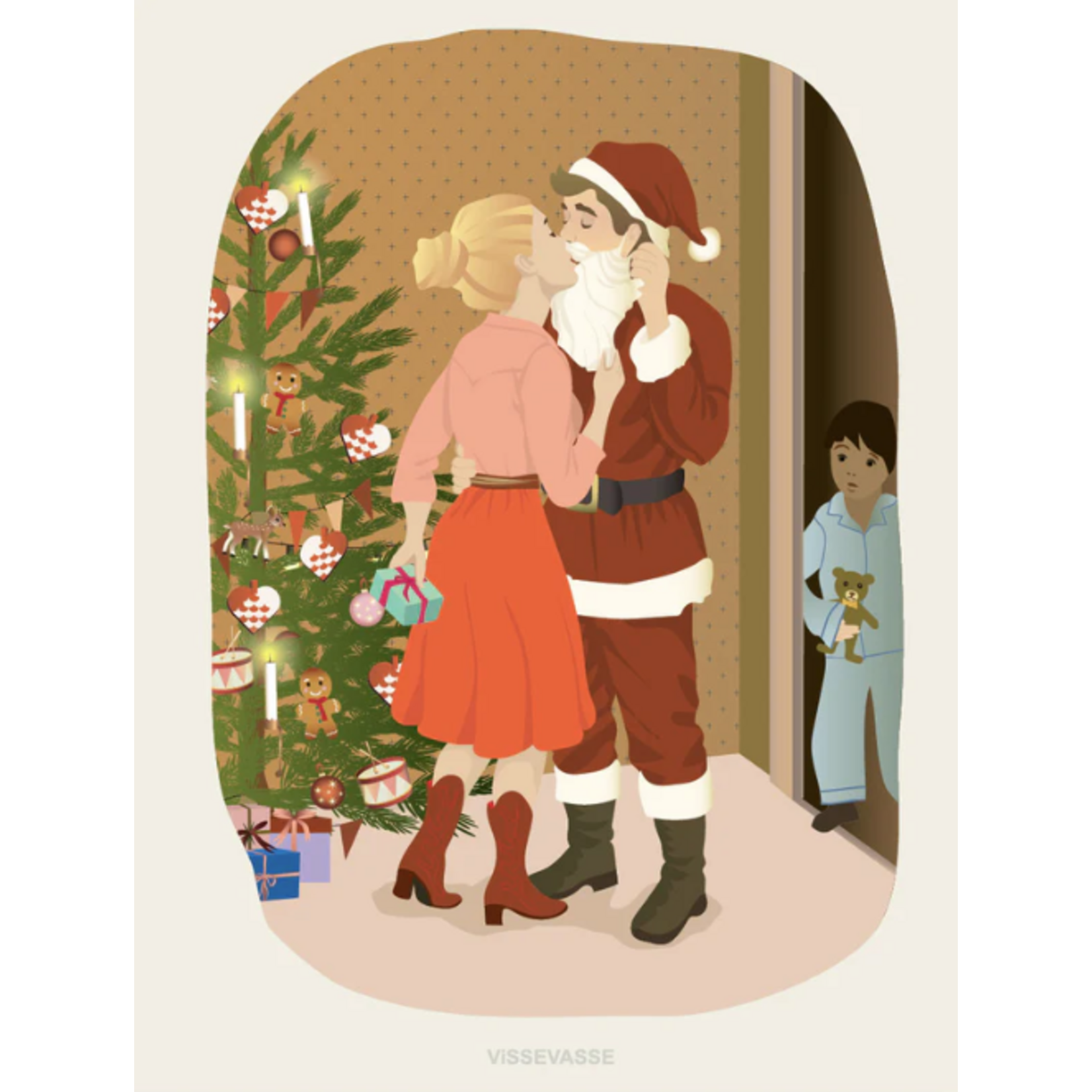 Vissevasse Carte Christmas I SAW MOMMY KISSING...- A6