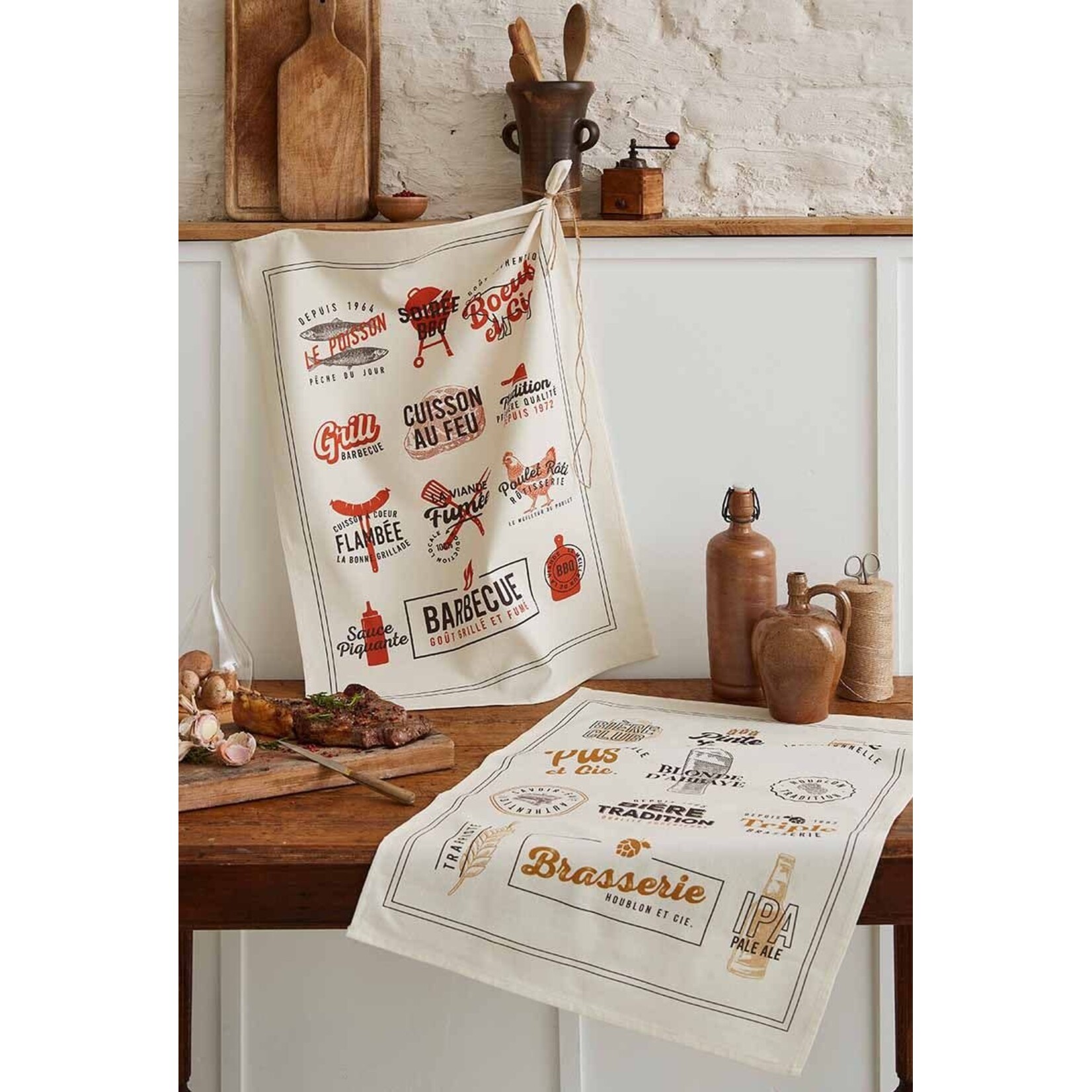 Coucke Linge imprimé  GRILLADES  50x 75 cm