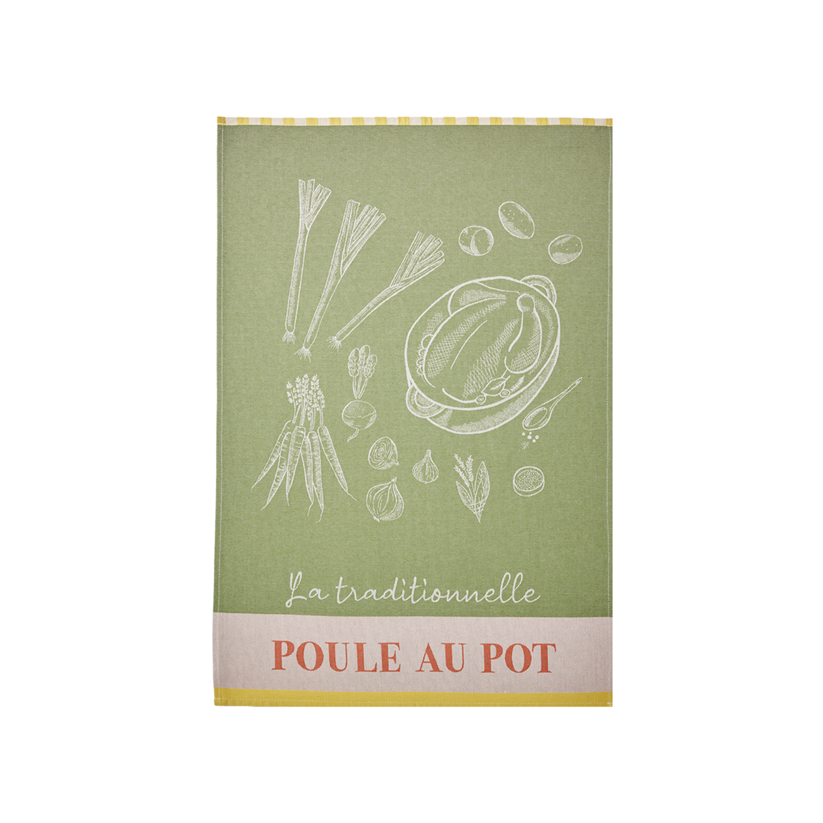 Coucke Linge jacquard L'art de la poule au pot 50 x 75 cm 100% coton