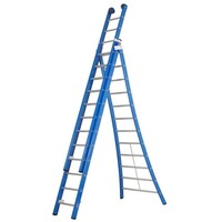DAS Produkte 3-teilige Leiter 3x12 Stufen (blau beschichtet)