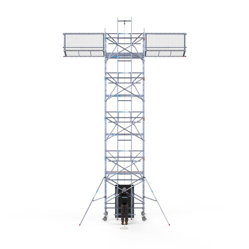 Euroscaffold Solar Rollgerüst 135x250x10,2m Arbeitshöhe, inklusive Solarlift, Safeguard Traufschutz