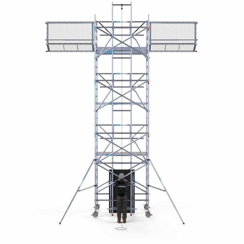 Euroscaffold Solar Rollgerüst 135x305x8,2m Arbeitshöhe, inklusive Solarlift, Safeguard Traufschutz