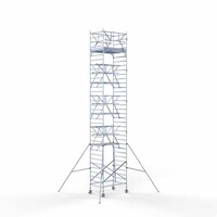 Euroscaffold Rollgerüst mit doppeltem Frontgeländer 135x190x11,2 m Arbeitshöhe