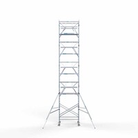Euroscaffold Rollgerüst mit doppeltem Frontgeländer 135x190x11,2 m Arbeitshöhe