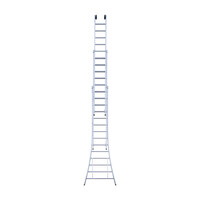 Eurostairs Eurostairs Stehleiter dreiteilig gebogen 3x14 Sprossen + Giebelsprossen