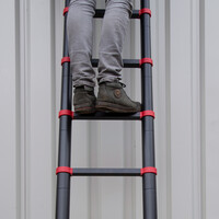 Panthera Teleskopleiter Schwarz/Rot 3,8 Meter - Kopieren