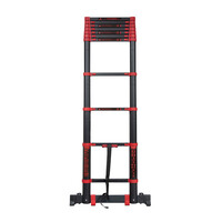 Panthera Teleskopleiter Schwarz/Rot 3,2 Meter