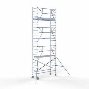 Rollgerüst komplett 90 x 250 x 8,2 m Arbeitshöhe + einseitiges Frontgeländer