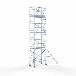 Rollgerüst komplett 90 x 190 x 8,2m Arbeitshöhe + einseitiges Frontgeländer